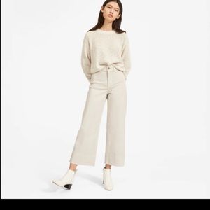 Everlane Wide Leg Cropped Pants in Light Beige